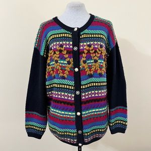 vintage franco valeri colourful knit cardigan